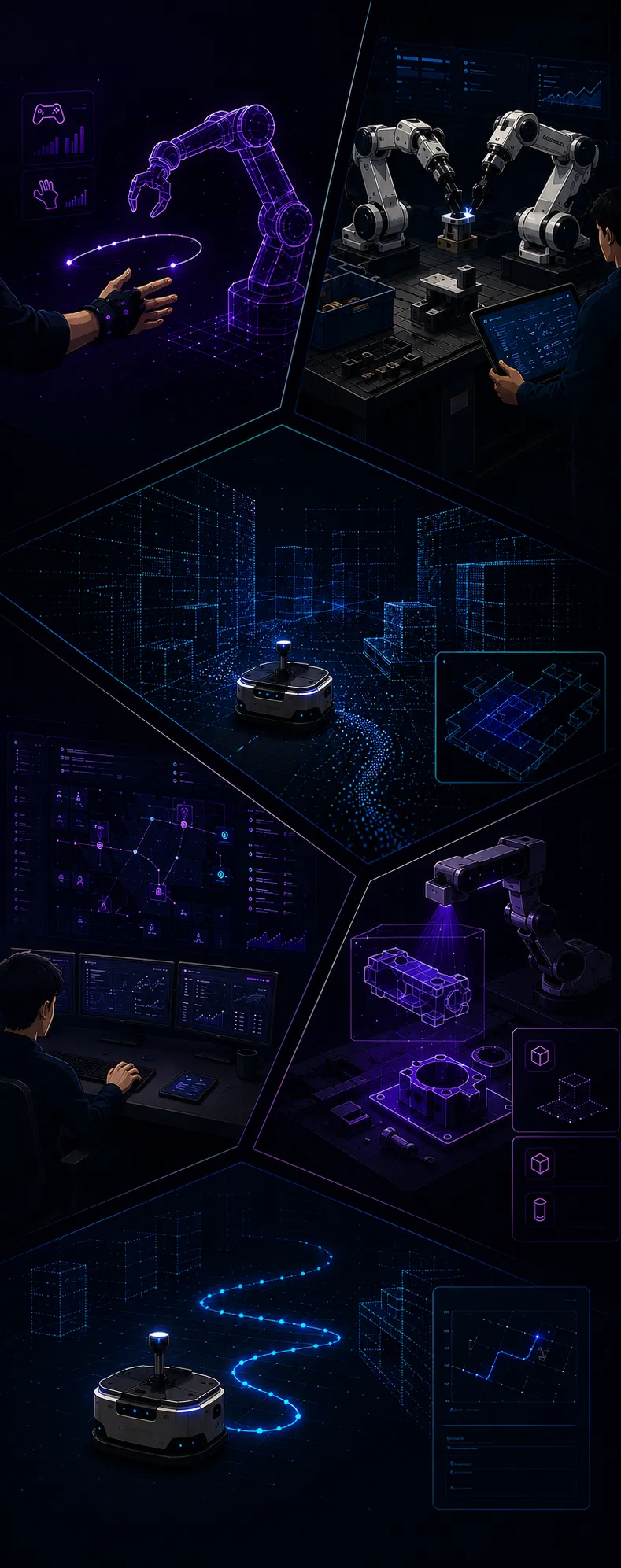 로보시지 핵심 기술 — 실시간 제어·매니퓰레이션·자율주행·FMS·3D 비전·포즈 추정